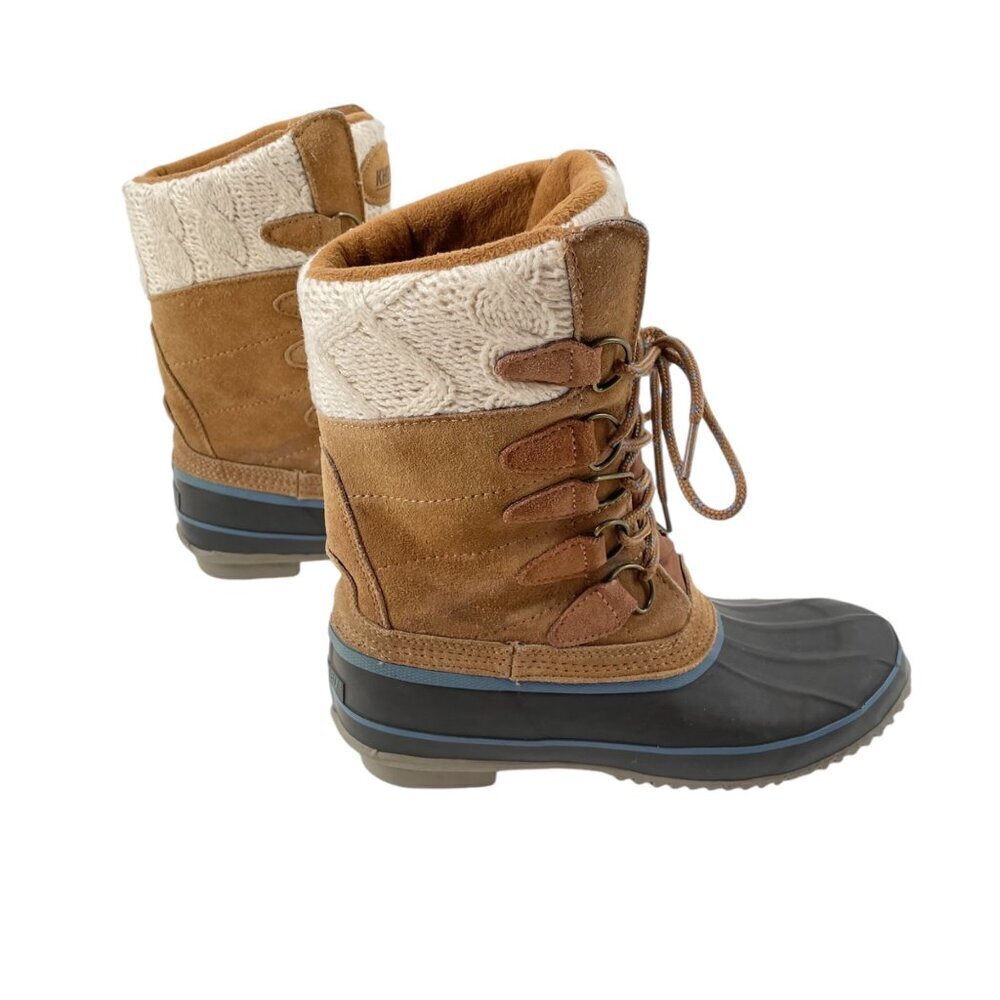 Khombu Cindy Duck Winter Outdoor Knit Lace Up Leather Boots Womens 9 Steel Shank - Picture 3 of 6